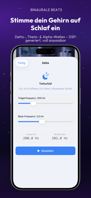 Drowze binaural beats with delta, theta, alpha, beta presets