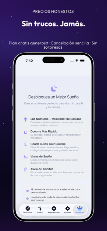 Drowze premium paywall with transparent pricing
