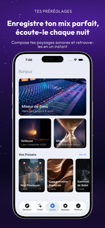 Drowze saved presets list for one-tap recall across devices